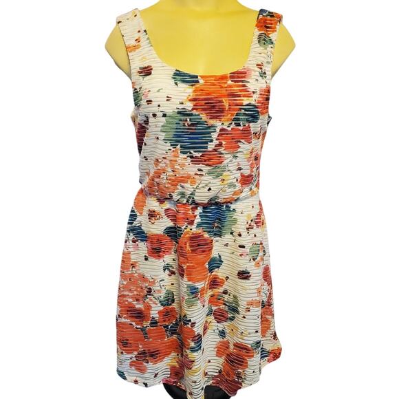 Three Pink Hearts by Trixxi Floral Tank Dress Woman's Medium - Picture 1 of 5